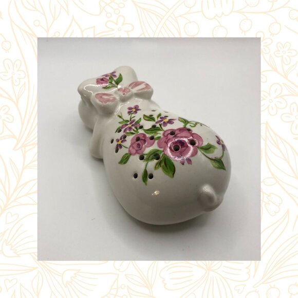 AVON 1978 Hand Decorated Flowers Pig Figurine/Sachet - by Ceramarte in Brazil - Picture 3 of 5